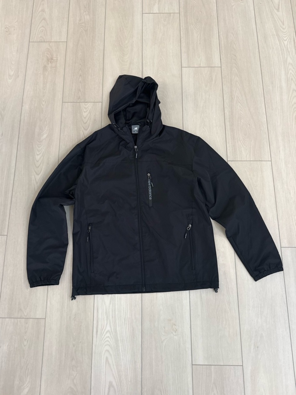 New Balance Black Hooded Windbreaker Jacket
